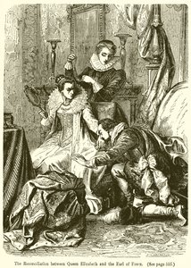 La Riconciliazione tra la Regina Elisabetta e il Conte di Essex da English School