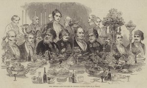 Il banchetto del Reform Club per Ibrahim Pacha (incisione) da English School