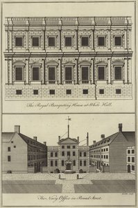 Royal Banqueting House a Whitehall e Navy Office in Broad Street, Londra da English School
