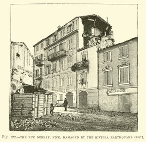 La Rue Debray, Nizza, danneggiata dal terremoto della Riviera, 1887