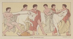 Il sacrificio (litografia a colori) da English School