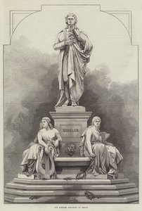 Il monumento a Schiller a Berlino (incisione) da English School