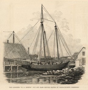 La goletta E A Horton tagliata fuori dalle acque britanniche dai pescatori del Massachusetts da English School