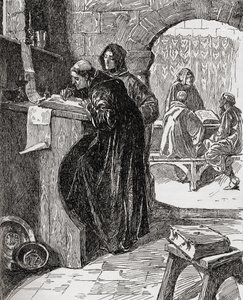 Lo scriptorium di un monastero, dal libro La Chiesa d