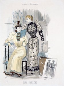 La stagione, tavola di moda per The Queen, settembre 1892 da English School