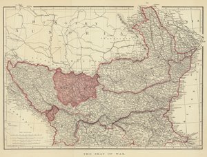 Il teatro della guerra (litografia a colori) da English School