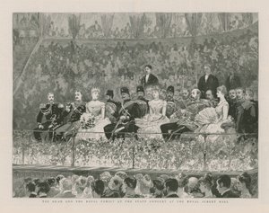 Lo Scià e la famiglia reale al concerto di Stato alla Royal Albert Hall