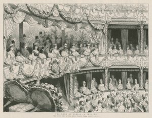 Lo Scià di Persia in Inghilterra; La visita di stato alla Royal Italian Opera, Covent Garden da English School