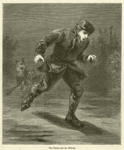Il pattinatore e i lupi (incisione) da English School
