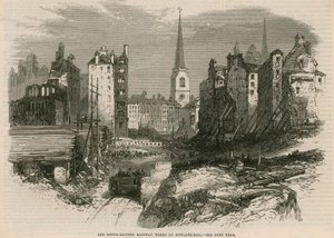 I lavori della Ferrovia Sud-Orientale su Dowgate Hill, Londra