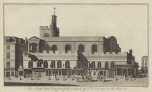 Prospetto sud-est della Chiesa di St Dunstan in the West, Londra da English School