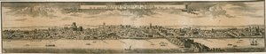 Il prospetto sud di Londra, dopo il grande incendio del 1666 da English School