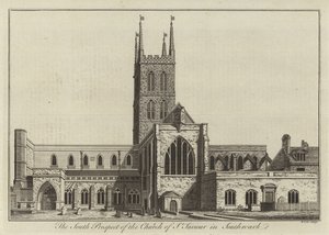 Prospetto sud della Chiesa di St Saviour a Southwark da English School