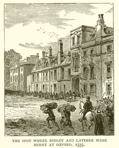 Il luogo dove Ridley e Latimer furono bruciati a Oxford, 1555 da English School