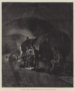 Il tunnel del San Gottardo (incisione) da English School