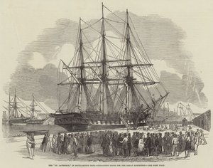 La "St Lawrence" nel porto di Southampton, scaricando merci per la Grande Esposizione da English School
