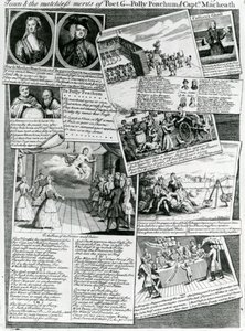 Il Medley del palcoscenico che rappresenta il gusto raffinato della città e i meriti incomparabili del poeta G., Polly Peachum e Capitano Macheath, c.1728