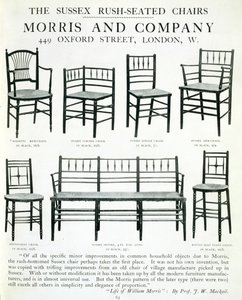 Le Sedie con Seduta in Giunco del Sussex, realizzate da Morris and Company da English School