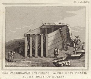 Il tabernacolo scoperto, A il luogo santo, B il santo dei santi