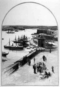 La cima del Grand Harbour, Valetta, Malta, da 