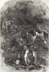 Le Truppe di Lord Montacute nel Passaggio Sotterraneo, illustrazione da 