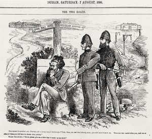 Le Due Strade, illustrazione, pub. 7 agosto 1886 da English School