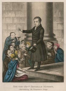 Il Molto Reverendo Theobald Mathew che amministra il voto di temperanza