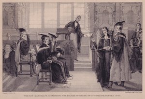 Il Vice Cancelliere conferisce il titolo di Bachelor of Divinity, Oxford, 1842 da English School