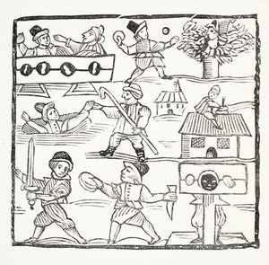 Il viaggiatore gallese, o Il gallese sfortunato di Humphrey Cornish, illustrazione da Chap-books del XVIII secolo di John Ashton, pub. 1882