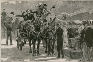 La parata dei cavalli da tiro del Lunedì di Pentecoste a Regents Park; La Principessa May presenta i distintivi da English School