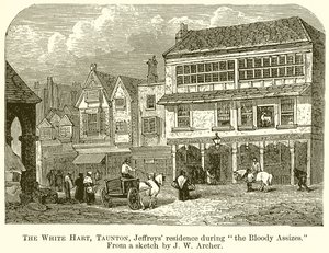 Il cervo bianco, Taunton, residenza di Jeffreys durante le Bloody Assizes da English School