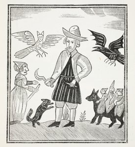 La Strega dei Boschi, illustrazione da Chap-books of the Eighteenth Century di John Ashton, pub. 1882 da English School