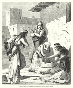Le donne di Caldea ridotte in schiavitù, Isaia XLVII (incisione) da English School