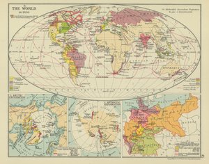 Il mondo nel 1830 (litografia a colori) da English School