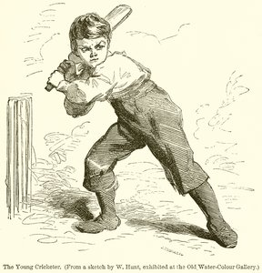 Il giovane giocatore di cricket da English School