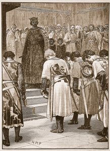 I baroni che presentano le loro richieste a Enrico, illustrazione da Cassells Illustrated History of England da English School