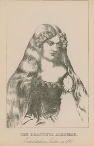La bella albina, esposta a Londra nel 1810 da English School