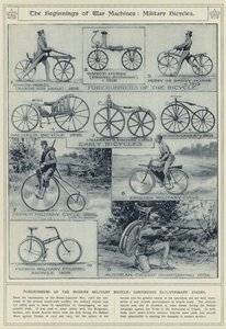 Gli inizi delle macchine da guerra, biciclette militari, precursori della moderna bicicletta militare, fasi evolutive continue da English School