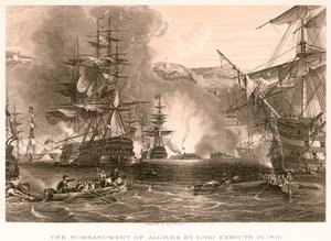 Il bombardamento di Algeri da parte di Lord Exmouth nel 1816 da English School