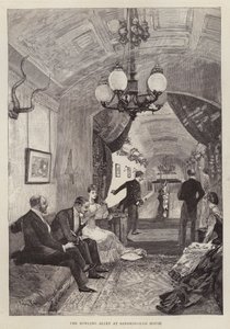 La pista da bowling a Sandringham House, Norfolk (litografia) da English School