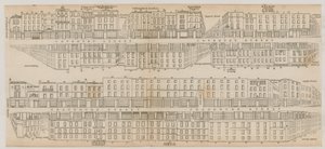 Gli edifici di Leicester Square, Londra, lungo Coventry Street e Cranbourne Street