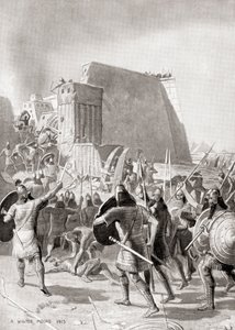 La cattura di Menfi, Egitto, da parte del re assiro Esarhaddon, 671 a.C., da Hutchinson