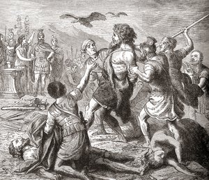 La cattura di Teutobochus, un leggendario gigante e re dei Teutoni, da Ward and Lock