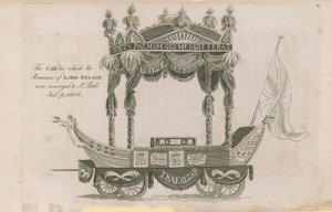 Il carro su cui furono trasportati i resti di Lord Nelson a St Pauls da English School