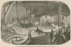 La fusione del grande orologio del Palazzo di Westminster a Norton, Stockton-on-Tees da English School