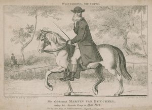 Il celebre Martin Van Butchell che cavalca il suo pony preferito a Hyde Park da English School