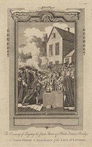 La cerimonia della posa della prima pietra del Ponte Black Friars da English School