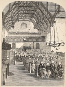 La cappella a Brixton, illustrazione da The Criminal Prisons of London and Scenes from Prison Life di Henry Mayhew e John Binny, pub. 1862 da English School