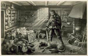 La morte di Gelert, il cane di Llewellyn, scena dal poema di William Robert Spencer 