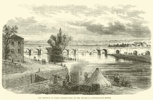 La difesa di Parigi, distruzione del ponte di Joinville-sur-Marne, novembre 1870 da English School